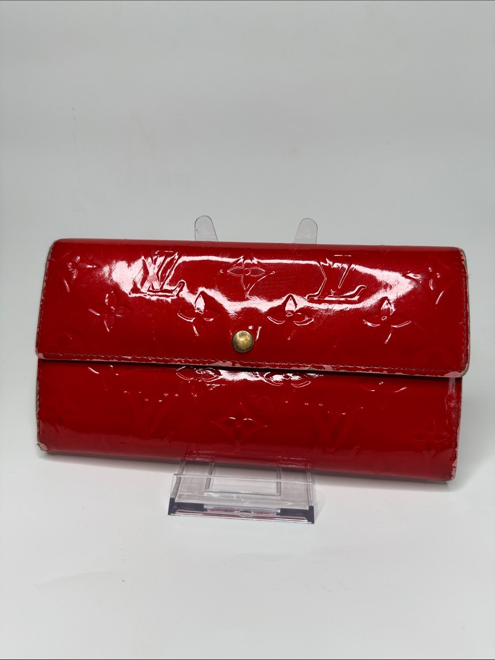 Louis Vuitton Portefeuille Monogram Red Vernis Leather Wallet | Women’s | Used |